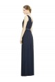 V-Neck Long Chiffon Dark Navy A-Line Sleeveless Bridesmaid Gowns Victoria