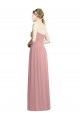 Strapless Long Chiffon Dusty Pink Sleeveless Bridesmaid Dress / Evening Dress Victoria