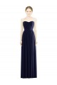 Strapless Long Soft Chiffon Dark Navy Sleeveless Formal Evening Gown / Bridesmaid Dress Victoria