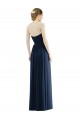 Strapless Long Soft Chiffon Dark Navy Sleeveless Formal Evening Gown / Bridesmaid Dress Victoria