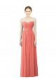 Strapless Long Soft Chiffon Coral Sleeveless Bridesmaid Dress Victoria