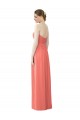Strapless Long Soft Chiffon Coral Sleeveless Bridesmaid Dress Victoria