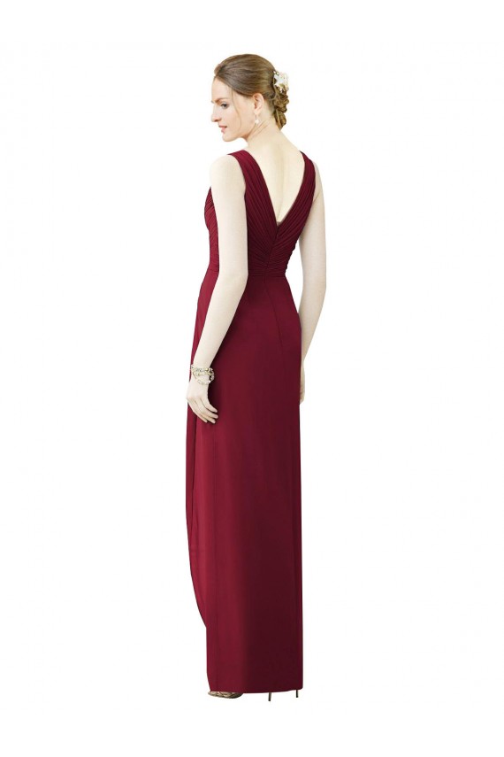 V-Neck Long Chiffon Frost Sleeveless Bridesmaid Dress / Evening Dress Victoria