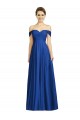 Sweetheart Long Soft Chiffon Royal Blue Cap Sleeves Semi Formal Evening Dress / Bridesmaid Dress Victoria