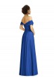 Sweetheart Long Soft Chiffon Royal Blue Cap Sleeves Semi Formal Evening Dress / Bridesmaid Dress Victoria