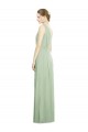 V-Neck Long Soft Chiffon Sage Sleeveless Bridesmaid Dress Victoria
