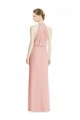 Halter Neck Long Soft Chiffon Bliss Pink Sleeveless Bridesmaid Dress Victoria