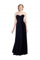 Sweetheart Long Soft Chiffon Dark Navy Sleeveless Formal Dress / Bridesmaid Dress Victoria