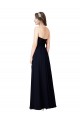 Sweetheart Long Soft Chiffon Dark Navy Sleeveless Formal Dress / Bridesmaid Dress Victoria