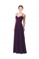 Sweetheart Long Chiffon Grape Sheath Sleeveless Bridesmaid Dress Victoria