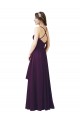 Sweetheart Long Chiffon Grape Sheath Sleeveless Bridesmaid Dress Victoria