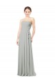 Sweetheart Long Soft Chiffon Silver A-Line Sleeveless Bridesmaid Dresses Victoria
