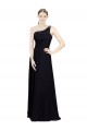 Sweetheart Long Chiffon Black Sleeveless Bridesmaid Dresses Victoria