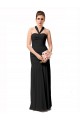 Halter Neck Long Chiffon Black Sleeveless Bridesmaid Dress / Evening Dress Victoria