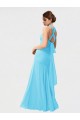 Halter Neck Long Chiffon Black Sleeveless Bridesmaid Dress / Evening Dress Victoria