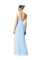 One Shoulder Long Soft Chiffon Light Sky Blue Sleeveless Bridesmaid Dress Victoria