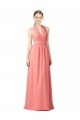 Sweetheart Long Soft Chiffon Watermelon Sleeveless Bridesmaid Dress Victoria
