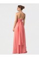 Sweetheart Long Soft Chiffon Watermelon Sleeveless Bridesmaid Dress Victoria
