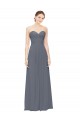 Sweetheart Long Soft Chiffon Slate Grey Sleeveless Bridesmaid Dress Victoria