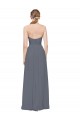 Sweetheart Long Soft Chiffon Slate Grey Sleeveless Bridesmaid Dress Victoria
