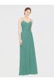 V-Neck Long Chiffon Icelandic Silver Sleeveless Bridesmaid Dress / Evening Dress Victoria
