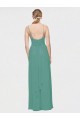 V-Neck Long Chiffon Icelandic Silver Sleeveless Bridesmaid Dress / Evening Dress Victoria