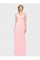 Sweetheart Long Soft Chiffon Pink Sleeveless Bridesmaid Dress Victoria