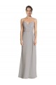Sweetheart Long Soft Chiffon Silver Sheath Sleeveless Bridesmaid Dress Victoria