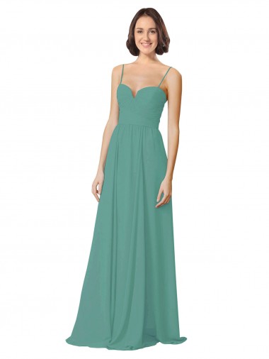 Sweetheart Long Soft Chiffon Icelandic Silver Sleeveless Bridesmaid Dress Victoria