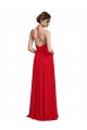 V-Neck Long Chiffon Red Sleeveless Bridesmaid Dress Victoria