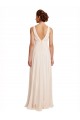 High Neck Long Chiffon Cream Pink Sleeveless Bridesmaid Dress / Evening Dress Victoria