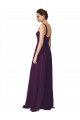 Spaghetti Straps Sweep Train Soft Chiffon Grape Sleeveless Bridesmaid Dress Victoria