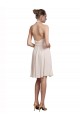 V-Neck Knee Length Soft Chiffon Cream Pink Sleeveless Bridesmaid Dress Victoria