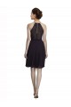 High Neck Knee Length Soft Chiffon Grape Sleeveless Bridesmaid Dress Victoria
