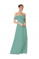 Spaghetti Straps Long Soft Chiffon Seaside Flutter Sleeves Bridesmaid Dress Victoria