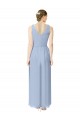 V-Neck Long Soft Chiffon Periwinkle A-Line Sleeveless Bridesmaid Dress Victoria