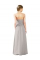 Strapless Long Soft Chiffon Oyster Silver Sleeveless Bridesmaid Dress Victoria