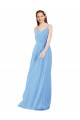 V-Neck Long Soft Chiffon Periwinkle Sleeveless Bridesmaid Dress Victoria