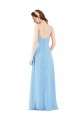 V-Neck Long Soft Chiffon Periwinkle Sleeveless Bridesmaid Dress Victoria