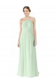 Halter Neck Long Soft Chiffon Sage Sleeveless Bridesmaid Dress Victoria
