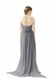 Sweetheart Long Chiffon Slate Grey Sleeveless Bridesmaid Dress / Evening Dress Victoria