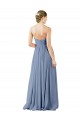 Sweetheart Long Soft Chiffon Dusty Blue Sleeveless Evening Gowns / Bridesmaid Dress Victoria