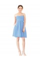 Strapless Knee Length Soft Chiffon Periwinkle Sleeveless Bridesmaid Dress Victoria