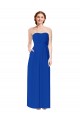 Sweetheart Long Soft Chiffon Royal Blue Sleeveless Bridesmaid Dress Victoria