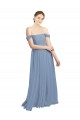 Sweetheart Long Soft Chiffon Dusty Blue Sleeveless Formal Dress / Bridesmaid Dress Victoria