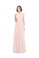 Halter Neck Long Soft Chiffon Pink Sleeveless Bridesmaid Dress Victoria
