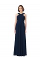 Sweetheart Long Floor Length Chiffon Dark Navy Sleeveless Bridesmaid Dress Victoria