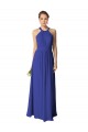 Halter Neck Long Soft Chiffon Royal Blue Sleeveless Evening Dress / Bridesmaid Dress Victoria