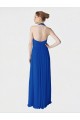 Halter Neck Long Soft Chiffon Royal Blue Sleeveless Evening Dress / Bridesmaid Dress Victoria