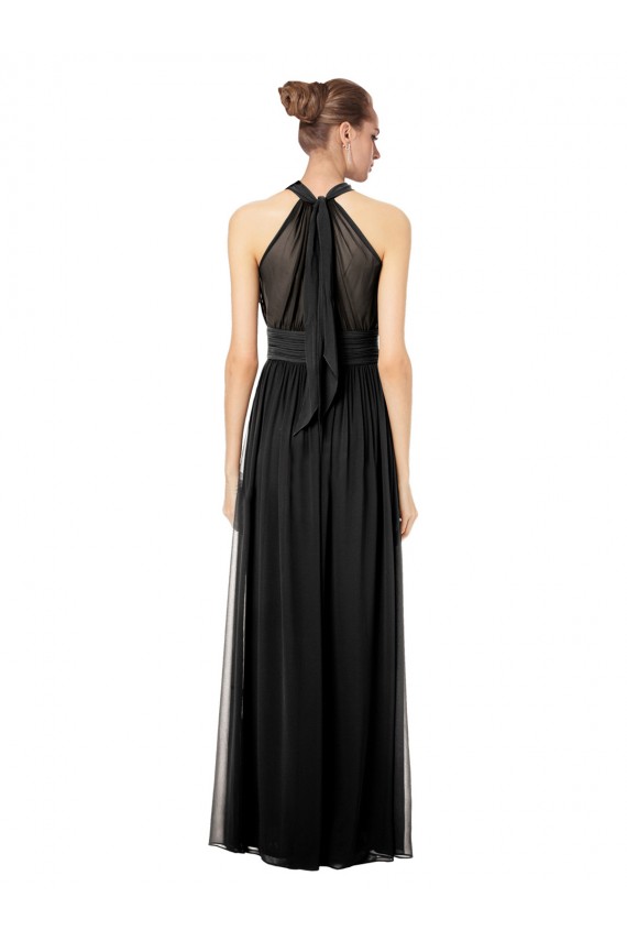 Halter Neck Long Soft Chiffon Hunter Sleeveless Bridesmaid Dress Victoria